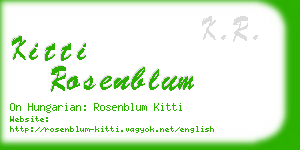 kitti rosenblum business card